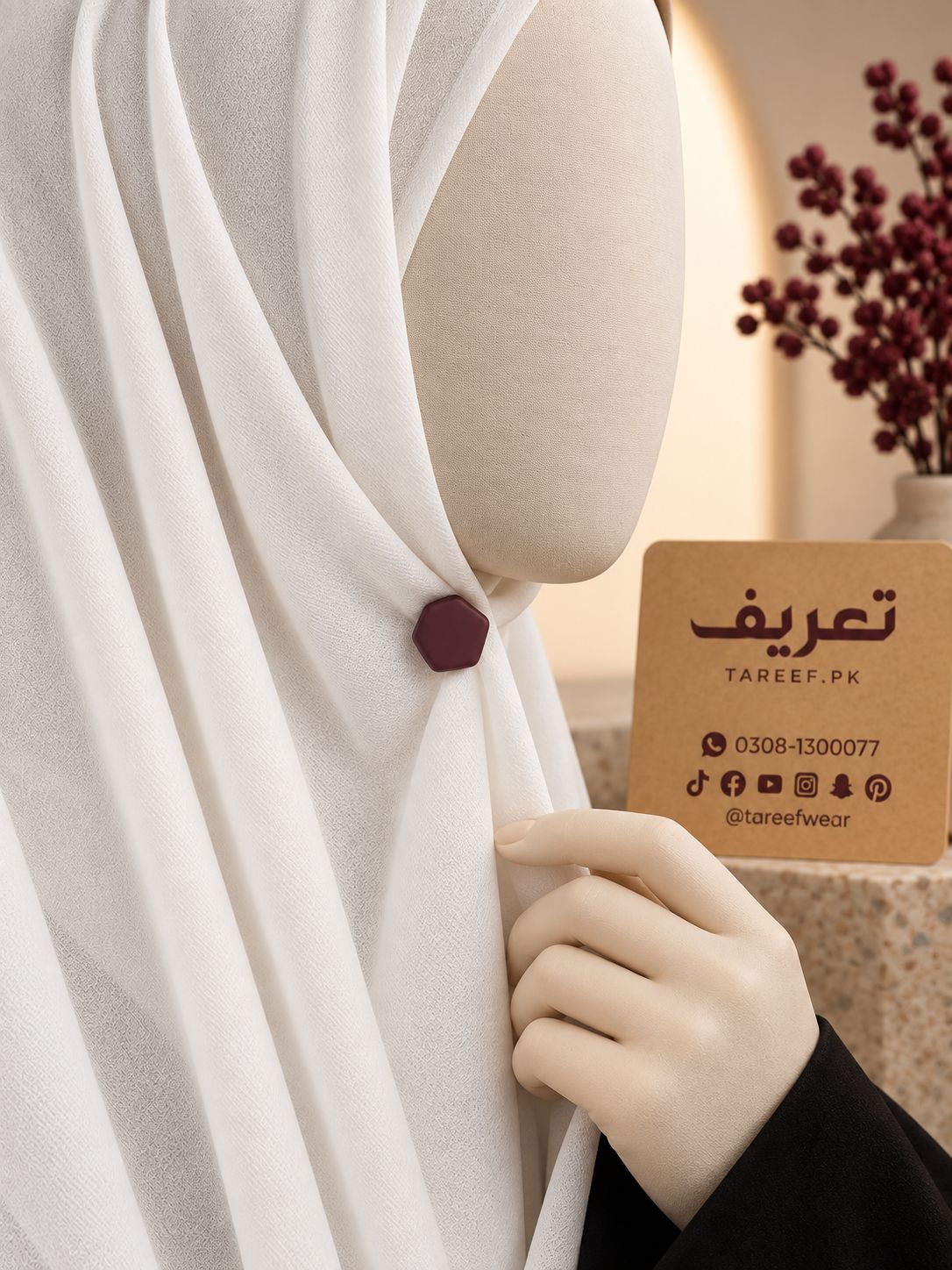 Pentagon Matte Hijab Magnets - Mix Color