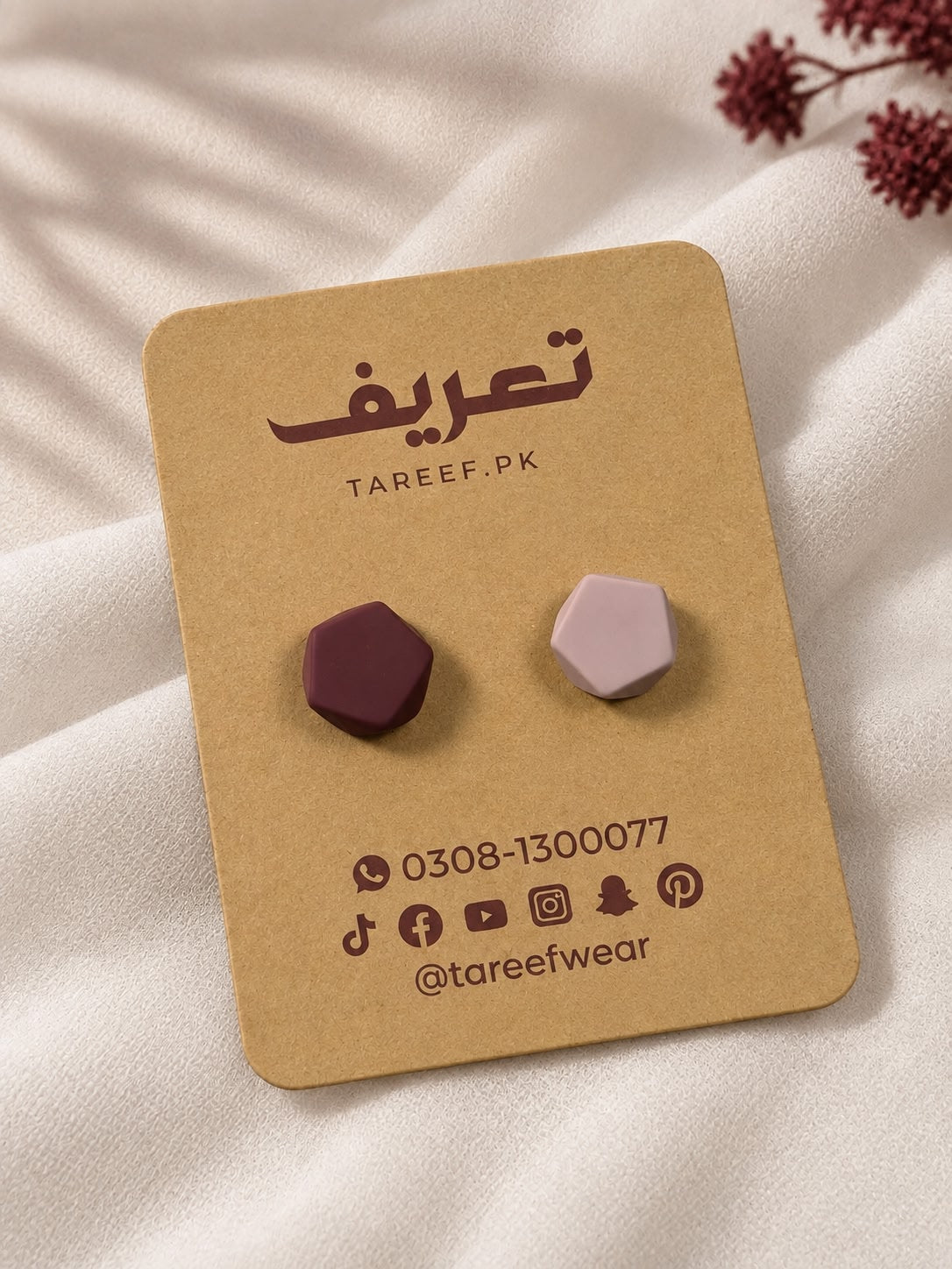 Pentagon Matte Hijab Magnets - Mix Color