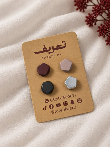 Pentagon Matte Hijab Magnets - Mix Color