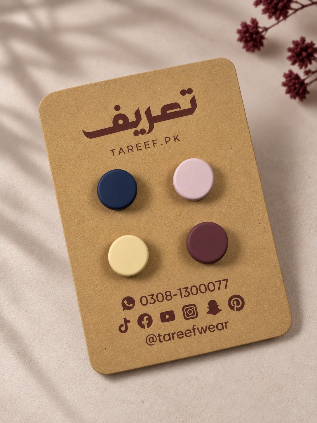 Round Matte Hijab Magnet - Mix Color