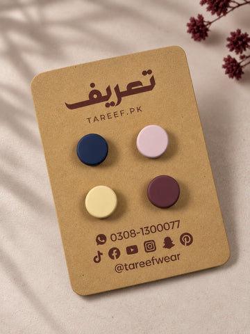 Round Matte Hijab Magnet - Mix Color