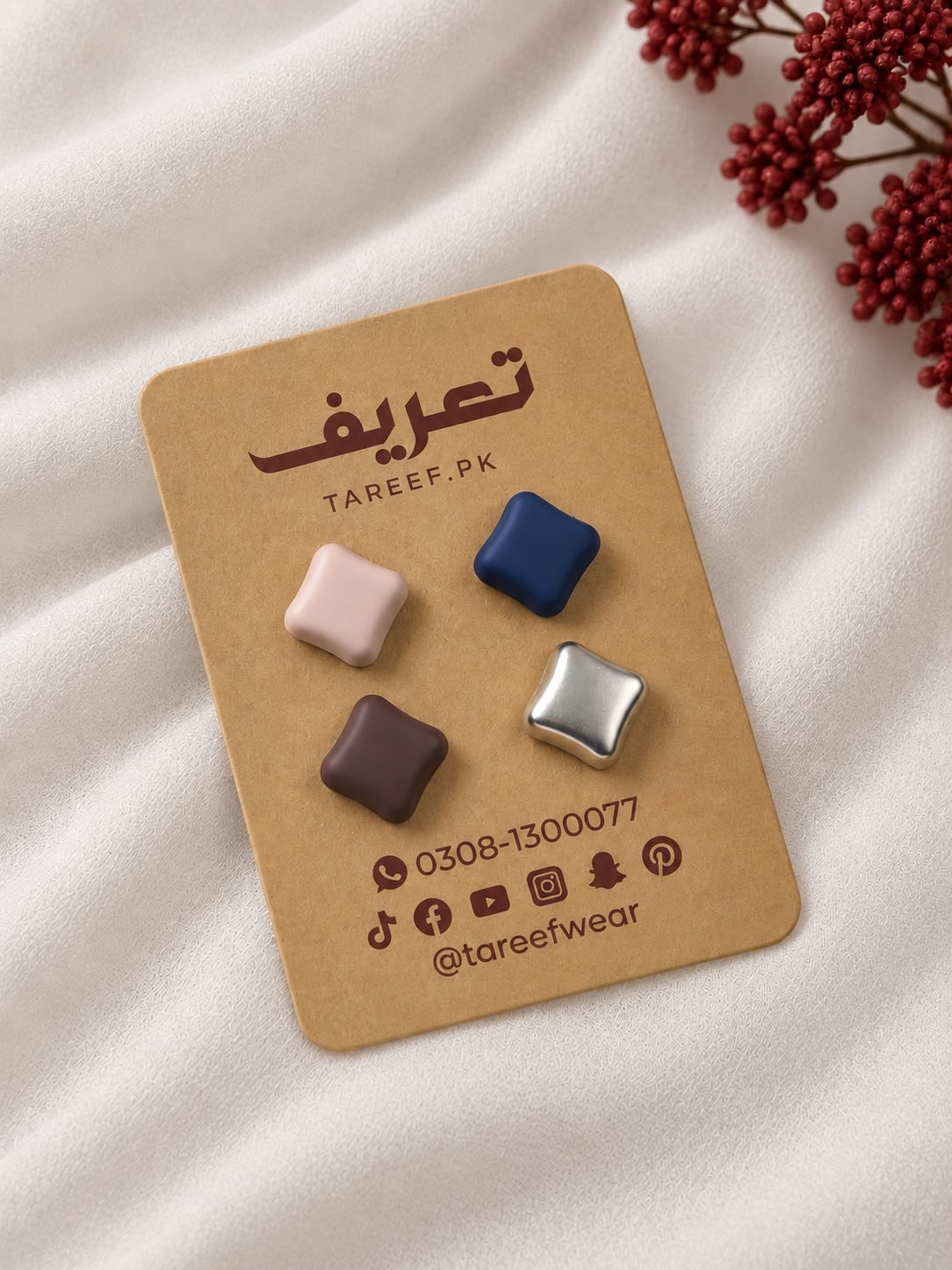 Square Matte Hijab Magnets - Mix Color